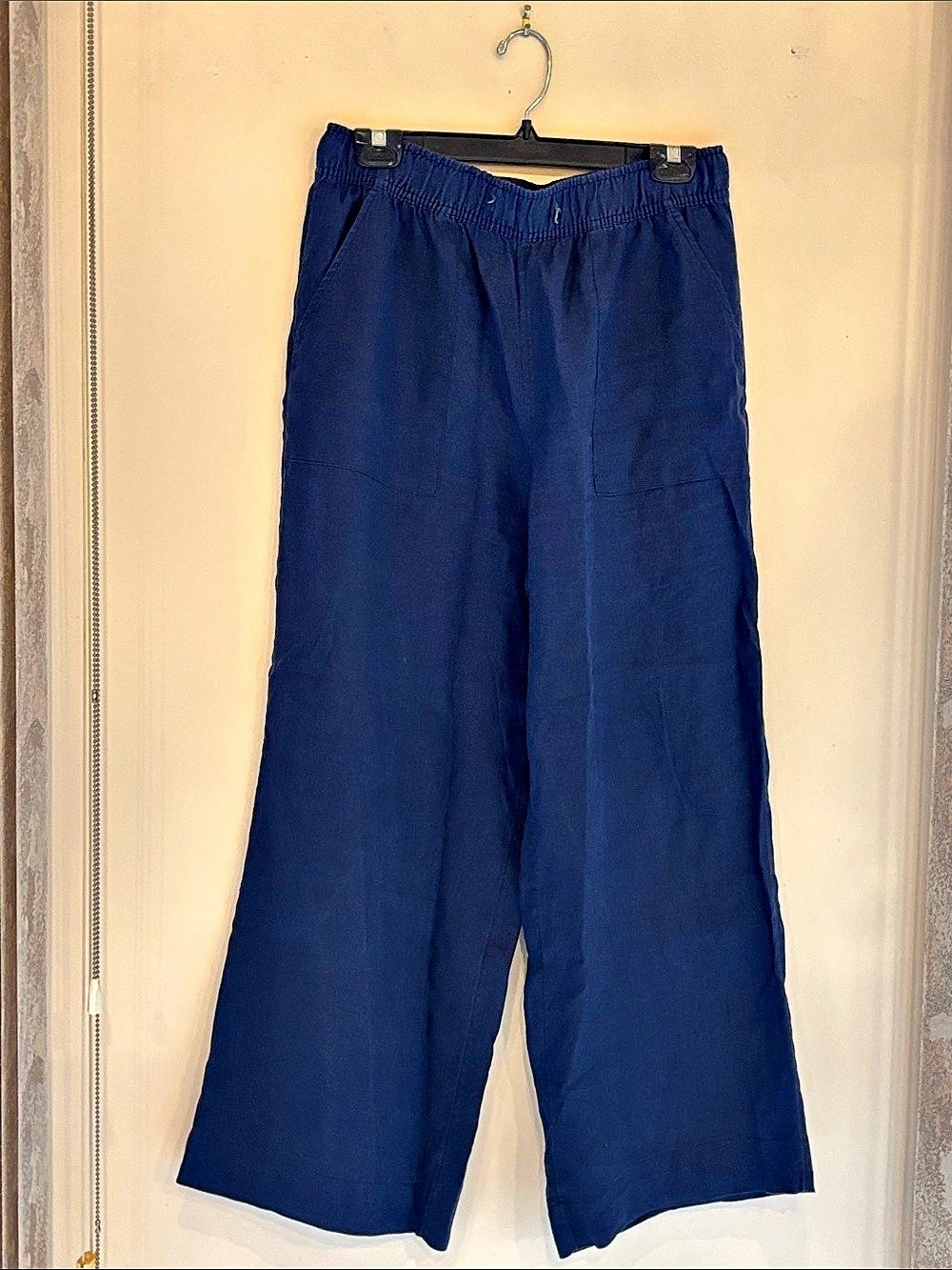 Joie Wide Leg Linen Blend Pants in Blue